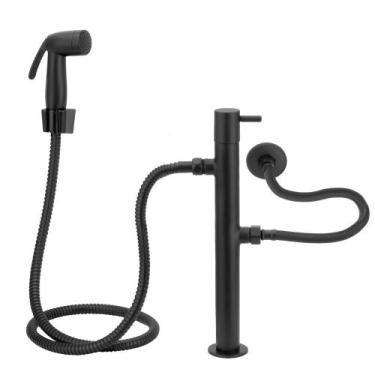 Imagem de Ducha Higiênica Vertical De Piso Preto/Black Com Derivação - Modelar