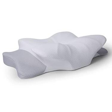 Imagem de SPXMQSS Travesseiros de espuma viscoelástica, travesseiro ergonômico de borboleta para reparo de correção de divisória de dormir, travesseiro antiácaros cervical para dor no pescoço e ombro em todas