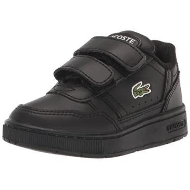 Imagem de Lacoste Tênis infantil unissex com clipe em T, Preto/preto, 4 Toddler
