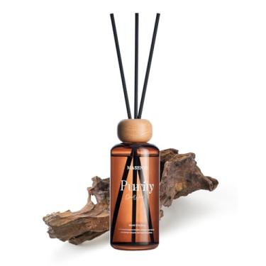 Imagem de M&SENSE Difusor de palheta de madeira Oud: fórmula atualizada conjunto de aromas não tóxicos de 186 ml com bastões, presentes de óleo essencial natural de longa duração para casa, quarto, decoração de