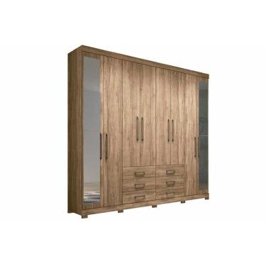 Imagem de Guarda Roupa Casal 8 Portas E 6 Gavetas C/ Espelho E Pés Master 8.6 Atacama - Santos Andirá