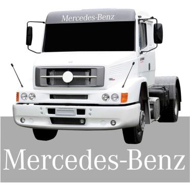 Imagem de Adesivo Testeira Mercedes Benz Quebra Sol Caminhão Plotado Preto