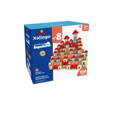 Imagem de Blocos De Montar Brincando de Engenheiro 500 Peças - Xalingo