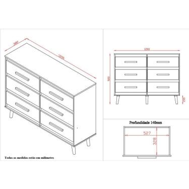 Imagem de Cômoda Girassol 6 Gavetas Mb1 Cor Savana Off White