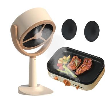 Imagem de Capô de mesa | Ventilador de exaustor que economiza espaço 3000 Mah,Capô leve, aberturas convenientes para churrasco interno, panela quente, cozinha Maidong