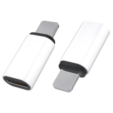 Imagem de Adaptador USB C tipo C para L, pacote com 2, carregamento de 10 W, suporte de sincronização de dados, adaptador de cabo macho L para USB tipo C fêmea para iPhone/iPad/para Airpods, com loop antiperda