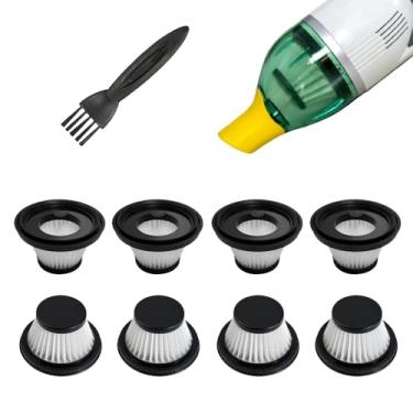Imagem de Pacote com 8 filtros para aspirador de pó Duck compatível com aspirador de pó compacto sem fio, filtro de substituição para aspirador de pó Horse Power Duck