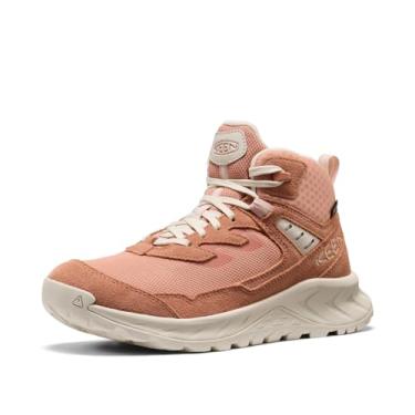 Imagem de KEEN Bota feminina Hightrail de altura média, durável, leve, respirável, couro impermeável, cortiça/bétula, 39