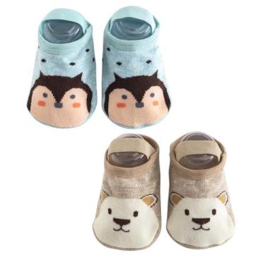 Imagem de Kit 2 Meias Sapatilhas Antiderrapante Pietra Baby Infantil Unissex Alg