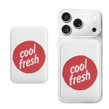 Imagem de Porta-cartão magnético para iPhone, capa fina de couro PU, capa para cartão, capa traseira para cartão, acessório de telefone fofo