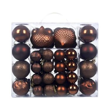 Imagem de Nishiyuenyi Conjunto de 48 Bolas de Natal para Decoração de Árvore - Enfeites Natalinos - Ideal para Noivados E Eventos Especiais, CafÉ, Tamanho real