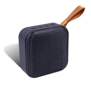 Imagem de Mini Caixa de Som Bluetooth Pocket Bass Portátil com Alça de Tecido, Som Potente, Acabamento Emborrachado, USB, Cartão SD e Bateria Recarregável (Preto)
