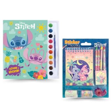 Imagem de Kit Disney - Aquarela - Stitch + Sticker Mania - Stitch - Kit de Livro