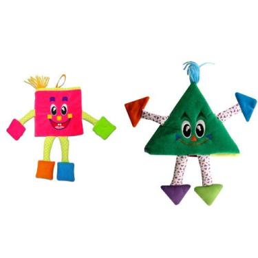 Imagem de Kit Livros De Pano - Formas Divertidas: Quadrado + Triângulo - Kit de 