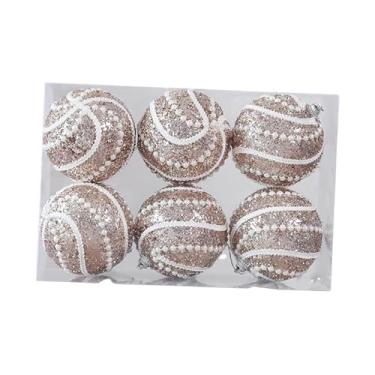Imagem de Sclmgo Conjunto de 6 Bolas de Natal para Pendurar Na árvore, 8 Cm (3,15 Polegadas), Um Presente Atencioso para Noivados E Noivados, Ouro Champanhe, Tamanho real