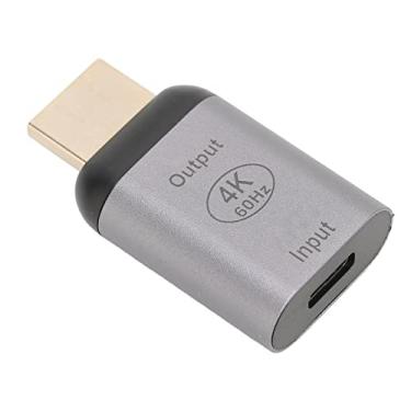 Imagem de Luqeeg Adaptador USB C Fêmea para Macho 4K 60HZ Plug and Play de Alta Velocidade para Tablet de Telefone PC, Liga de Alumínio Leve Tipo C para Interface Multimídia HD para Reuniões e Apresentações