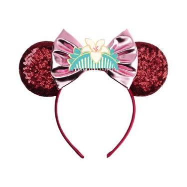 Imagem de Tiara De Cabelo Infantil Com Laço De Flores Magnólia E Lantejoulas Do 