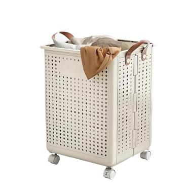 Imagem de Cestos De Roupa suja Com Rodinhas Organizador Dobrável Multiuso Portátil Casa(2)