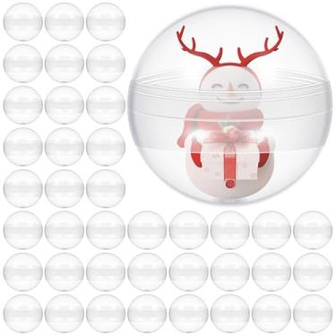 Imagem de TOYANDONA Bolas de enfeite de Natal para enchimento: 50 peças de bolas transparentes para máquina de garra transparente, cápsula de venda automática para lembrancinhas de festa, artesanato DIY