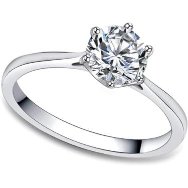 Imagem de Anel Solitário Prata Feminino Compromisso Noivado Namoro Zircônia Cristal Brilhante Prata 925 Hipoalergênico Anatômico Luxo Elegante Design Clássico Joia Delicada Resistente Não Escurece Presente Namorada Esposa Noiva Aniversário Natal Bodas Acabamento Polido Qualidade Premium (12)