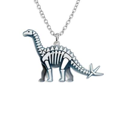 Imagem de OSCCI Colar de dinossauro pré-histórico – material acrílico elegante, formato de animal detalhado, presente moderno para amantes de animais e entusiastas da moda, Acrílico, Sem Pedra Preciosa
