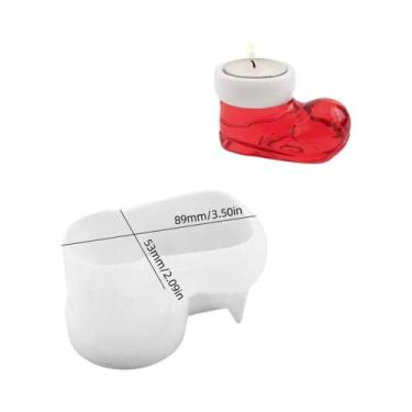 Imagem de Suporte Para Velas Em Forma De Bota De Natal, Molde De Silicone DIY Pa
