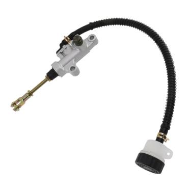 Imagem de Modengzhe Cilindro mestre do freio traseiro, substituição da bomba do reservatório do cilindro do freio traseiro para Yamaha ATV Warrior YFM 350 1987-2004, prata