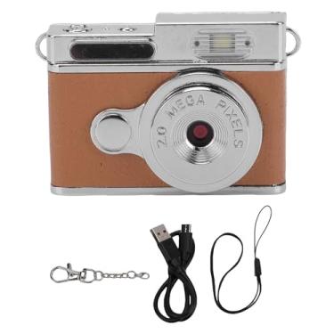 Imagem de Acouto Chaveiro Câmera 1080P Lente Grande Angular Tipo C Câmera Compacta Vintage Com Tela Colorida para Celebrações de Festival de Registros de Vida No Campus (Marrom)