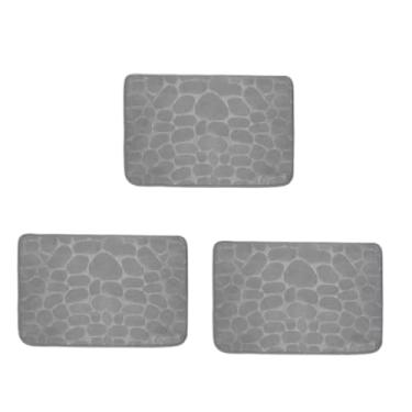 Imagem de Kit Tapete Soft Antiderrapante para Banheiro, Sala e Quarto com Diversas Cores 40cm x 60cm(KIT3-Cinza)