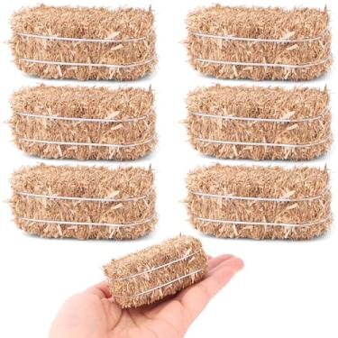 Imagem de 6un Mini Fardos Feno, Realistas Miniaturas Artesanais Casa Pequena Decoração para Dia de Ação de Graças Natal Presépio e Colheita Outono Decoração Cenários