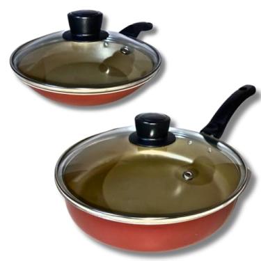 Imagem de Jogo Frigideira Marcolar 16 E 20 Antiaderente C/Tampa