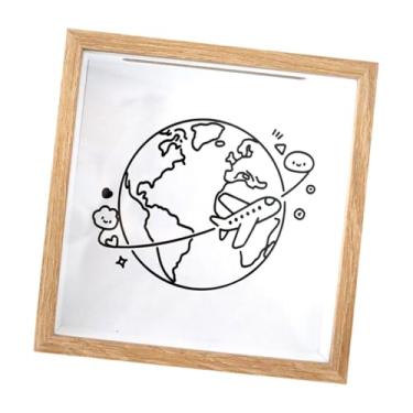 Imagem de Generic Caixa de recordações Shadow Box, prática, em madeira, ideal para presentes atenciosos. Expositor com abertura superior para ingressos, cartas e selos, 20cmx20cmx4.5cm