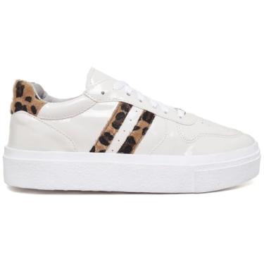 Imagem de Tênis Feminino Estiloso em Verniz Sola Alta Moderno Confortável do 34 ao 40, Ref.: 1006, Polo Blu ORIGINAL (Off White, BR, Adulto, Numérico, 36)