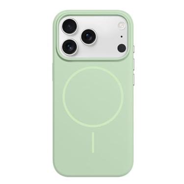 Imagem de Genérico Capa magnética para iPhone 17/17 Air/17 Pro/17 Pro MAX, capa de carregamento sem fios com suporte, capa fina fosca anti-riscos para telemóvel (verde, 17 Air)