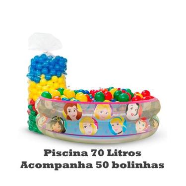 Imagem de Piscina Infantil Bebê Inflável Princesas 70 litros + 50 Bolinhas - Bri