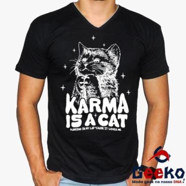 Imagem de Camiseta Taylor Swift 100% Algodão Karma is a Cat Pop Geeko, Preto gol