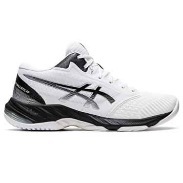 Imagem de ASICS Netburner Ballistic FlyteFoam cano m dio 3 t nis de v lei masculino, Branco/preto, 14
