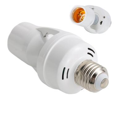 Imagem de Adaptador De Soquete De Lâmpada Com Sensor De Movimento,E27 Rosqueável Com Saída Ajustável | Soquete De Luz Acionamento Automático - Para Casa Garagem Porta Da Frente Corredor Interior Exterior Sa