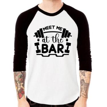 Imagem de Camiseta Raglan Meet Me At The Bar Manga 3/4 - Foca na Moda, Branco, P