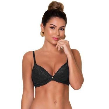Imagem de Sutiã Com Bojo Em Renda Nayane Rodrigues, M, Preto