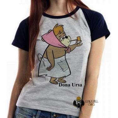 Imagem de Baby look blusa feminina ou Camiseta unissex Hanna Barbera Dona Ursa -