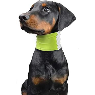 Imagem de Lenço refletor de cachorro bandana para animais de estimação polaina de segurança Teddy Golden Retriever colar de fluorescência triangular (amarelo, M)