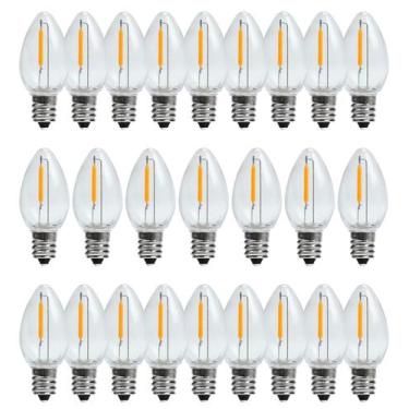 Imagem de Lâmpada LED YIMILITE C7 Christmas 0,6 W 2200 K E12, pacote com 25
