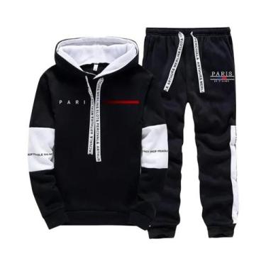 Imagem de Conjunto De Moletom Masculino Para Outono E Inverno, Casual, Com Estam
