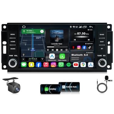 Imagem de Rádio estéreo de carro para Dodge Avenger Challenger 2008-2014: para Dodge Ram 1500 2500 3500 2009-2012, tela sensível ao toque de 7 polegadas com câmera de backup sem fio CarPlay Android Auto 5GWIFI