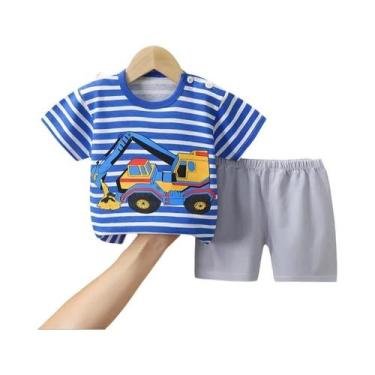 Imagem de Conjunto De Pijama Infantil De Algodão Com Camiseta De Desenho Animado