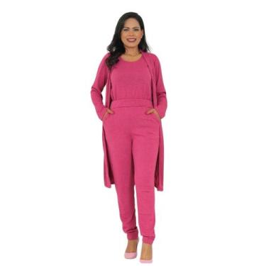 Imagem de Conjunto Feminino Inverno 3 Peças com Blusa, Calça e Cardigan em Lãzin