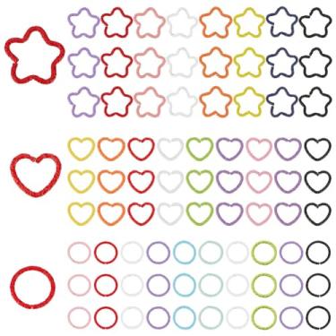 Imagem de PH PandaHall 240 Peças De Argolas Coloridas Em 3 Formatos, Ferro, Círculo Aberto, Estrela, Coração, Conectores Anel O, Joias, Descobertas Para Chaveiro, Gargantilha, Brincos, Colares, Pulseiras, 12/