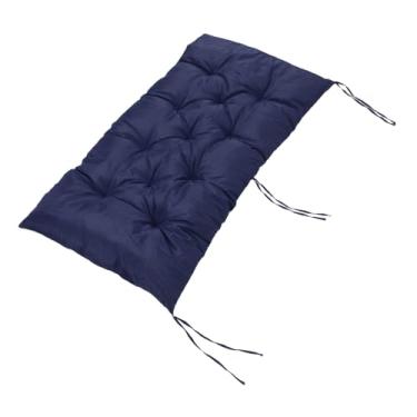 Imagem de GLOGLOW Almofada Impermeável do Banco Exterior da Almofada da Cadeira, 59x2 0 Polegada para o Balanço Varanda do Banco de Vime Mobília Pátio e o Loveseat (Azul-marinho)
