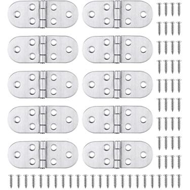 Imagem de Dobradiça plana de liga de zinco para porta de armário dobrável para mesa de jantar dobrável com dobradiça de mesa redonda oculta, 10 peças